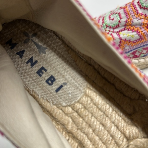 Manebi Ibiza Espadrille Shoe Cross Stitch Floral Colorful Slip On Shoes Size 37 - Picture 9 of 11